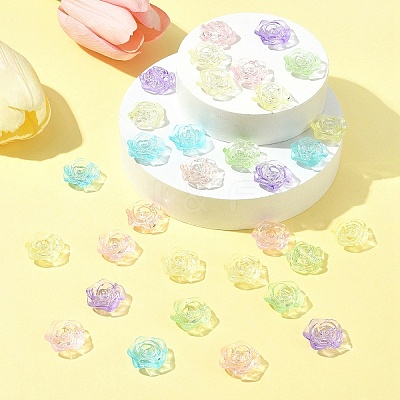 180Pcs 6 Colors Transparent Acrylic Beads OACR-FS0001-91-1