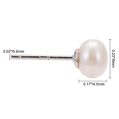 Anti-Tarnish Pearl Ball Stud Earrings X-EJEW-Q701-01A-1