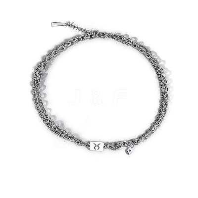 Men's Constellation Stainless Steel Necklace PW-WG28588-12-1