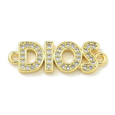 Rack Plating Brass Pave Clear Cubic Zirconia DIOS Links KK-U029-17G-1