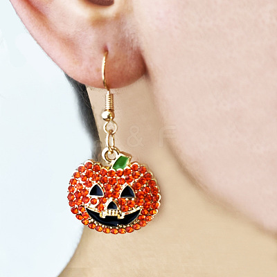 Halloween Alloy Enamel Dangle Earrings FS-WGA3DAC-01-1