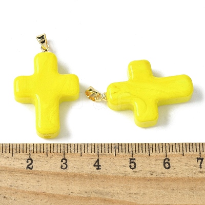 Handmade Lampwork with Brass Pendants LAMP-I030-01G-09-1