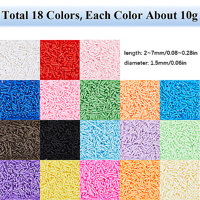 180G 18 Colors Handmade Polymer Clay Sprinkles CLAY-SC0002-11-1