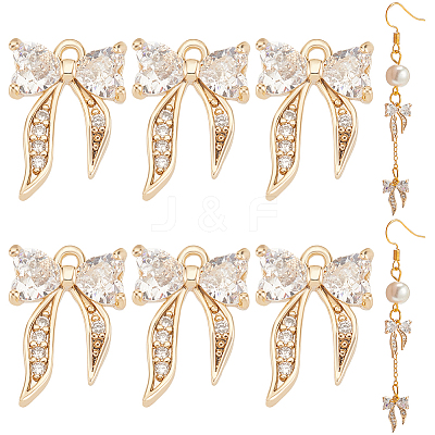 Brass Micro Pave Clear Cubic Zirconia Charms FIND-BC0013-57B-1