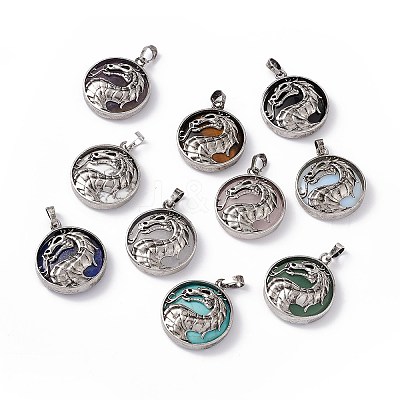 Natural & Synthetic Mixed Gemstone Pendants G-H281-05-1