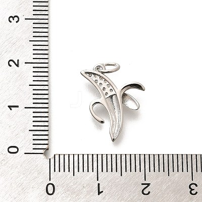 Brass Micro Pave Clear Cubic Zirconia Pendants KK-L225-004P-02-1