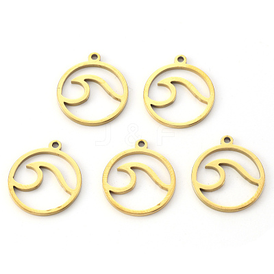 PVD Vacuum Plating 201 Stainless Steel Pendants STAS-N092-95G-1