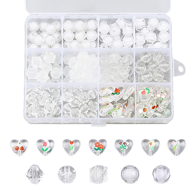 178Pcs 12 Style Transparent Acrylic Beads TACR-CA0001-19-1