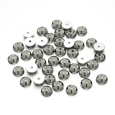 Back Plated Faceted Half Round Taiwan Acrylic Rhinestone Beads ACRT-M08-5-04-1