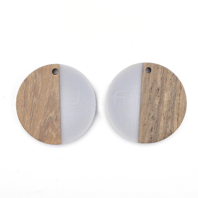 Resin & Walnut Wood Pendants X-RESI-T023-15A-1