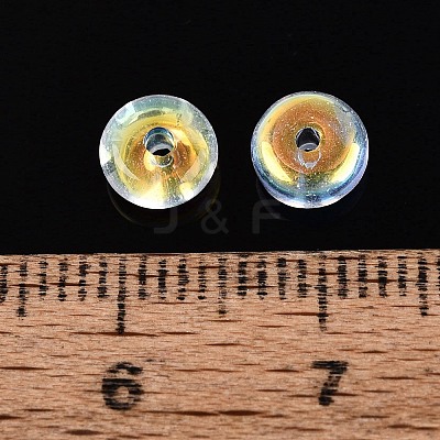 Baking Paint Electroplate Transparent Glass Beads EGLA-Q141-01A-A13-1