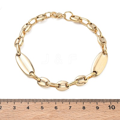304 Stainless Steel Coffee Bean Chain Bracelets SA-CBA2696-07G-1