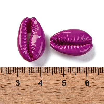 Baking Paint Cowrie Shell Beads SSHEL-M023-01F-1