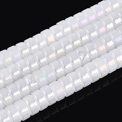 AB Color Plated Imitation Jade Glass Beads Strands GLAA-T026-3x6mm-J01-1