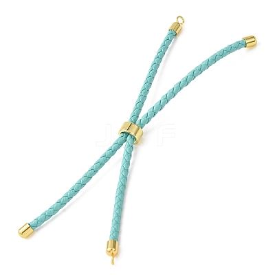 Adjustable Round Braided Microfiber Leather Cord Bracelet Making KK-CBAC260-01G-22-1