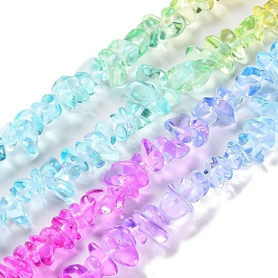 Spray Painted Transparent Glass Beads Strands X-GLAA-P060-01A-15-1