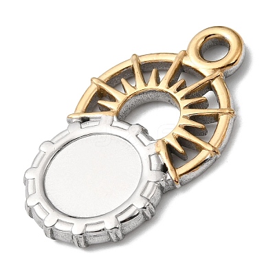 Sun 304 Stainless Steel Pendant Cabochon Setting STAS-P454-12A-1