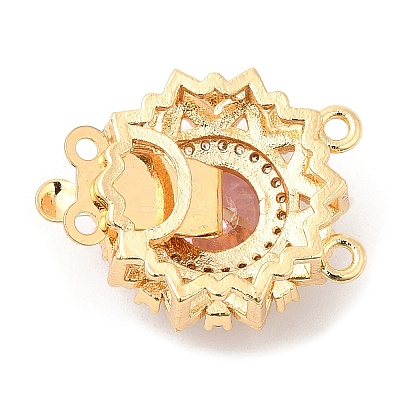Brass Micro Pave Clear Cubic Zirconia Box Clasps KK-E052-01C-G02-1