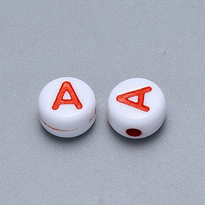 Craft Acrylic Horizontal Hole Letter Beads X-SACR-S201-11A-1