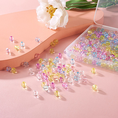 560Pcs 7 Colors Transparent Acrylic Beads MACR-CW0001-10-1