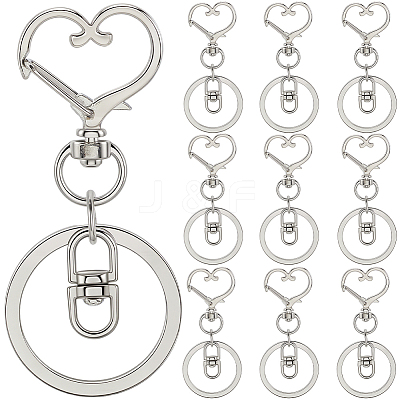 18Pcs Alloy Swivel Keychain Clasps KEYC-SP0001-48B-P-1