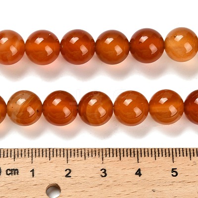 Dyed Natural Red Agate Beads Strands G-G203-10H-10mm-1