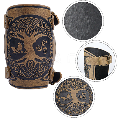 Imitation Leather Tree of Life Cord Bracelet AJEW-WH0342-88A-1