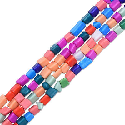 Opaque Spray Painted Glass Bead Strands GLAA-N047-05A-1