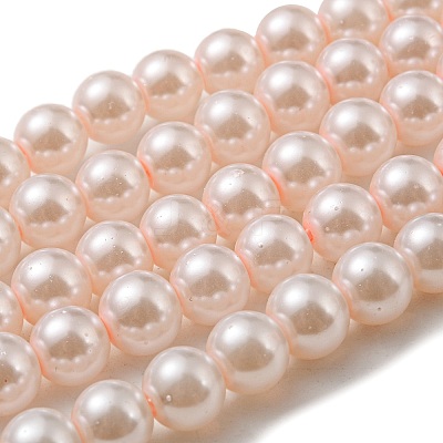 (Defective Closeout Sale: Fading) Baking Paint Pearlized Glass Pearl Round Bead Strands HY-XCP0001-12-1