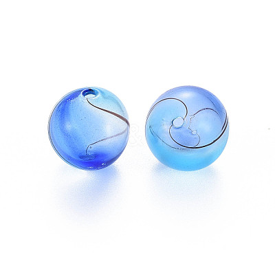 Transparent Handmade Blown Glass Globe Beads X-GLAA-T012-33A-03-1