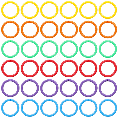 120Pcs 6 colors Plastic Loose Leaf Book Binder Rings KY-CP0001-25B-1