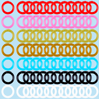 210Pcs 7 colors Plastic Loose Leaf Book Binder Rings KY-CP0001-25A-1