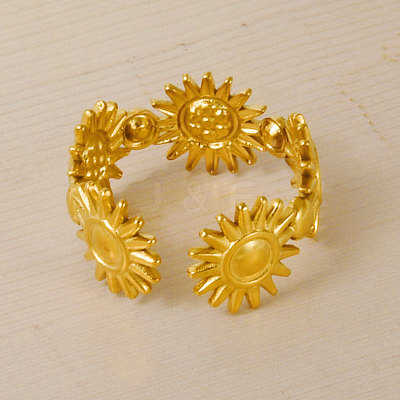 304 Stainless Steel Adjustable Cuff Open Rings LY0879-2-1