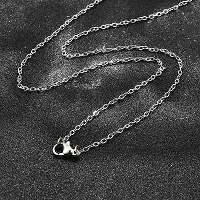 Non-Tarnish 304 Stainless Steel Cable Chain Necklaces NJEW-F248-23B-P-1