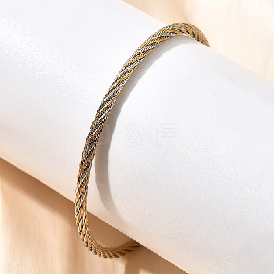 304 Stainless Steel Bangles for Women BJEW-C091-02C-GP-1