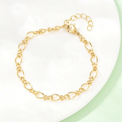 304 Stainless Steel Infinity Link Chain Bracelets BJEW-D458-05G-1