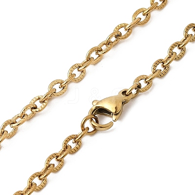 304 Stainless Steel Cable Chain Necklaces STAS-O053-33G-1
