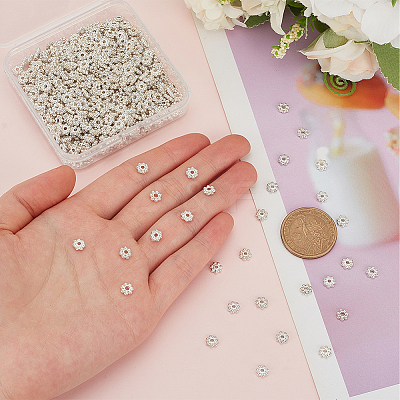 600Pcs Alloy Daisy Spacer Beads FIND-SP0002-12B-S-1