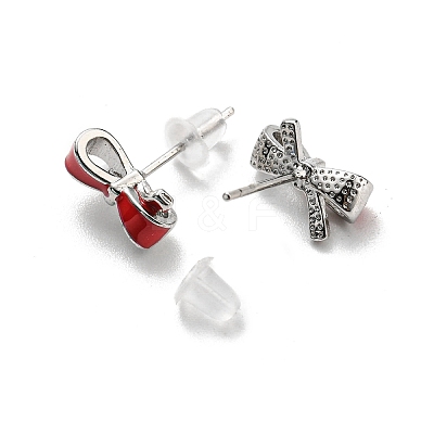 Christmas Theme Brass Stud Earrings LS-EJEW-D062-01H-P-1
