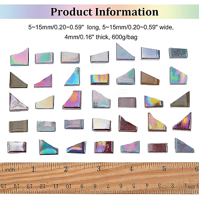 600G Irregular Glass Cabochons DIY-BC0005-93-1