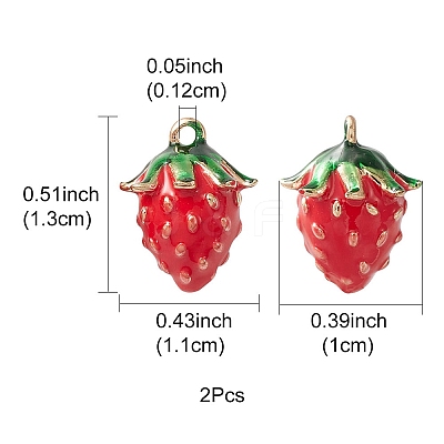 2Pcs Brass Enamel Charms KK-YW0001-79-1