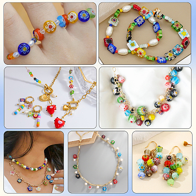 3 Strands 3 Styles Handmade Millefiori Glass Beads Strands LK-PA0001-04B-1