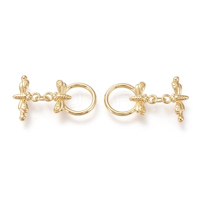 Brass Toggle Clasps KK-F820-06G-1