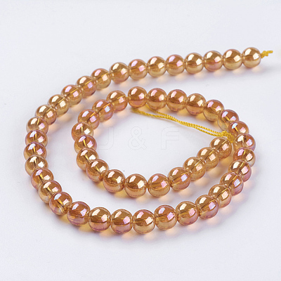 Electroplate Glass Beads Strands GLAA-K025-FR-10mm-A-1