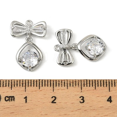 Brass Micro Pave Cubic Zirconia Pendants KK-C107-20B-P-1