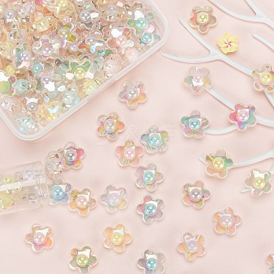 110Pcs 5 Colors Transparent Acrylic Beads TACR-LS0001-05-1