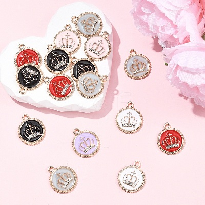 24Pcs 6 Colors Alloy Enamel Pendants FIND-YW0011-55-1