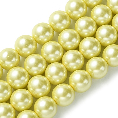 Eco-Friendly Glass Pearl Beads Strands HY-A008-12mm-RB012-1