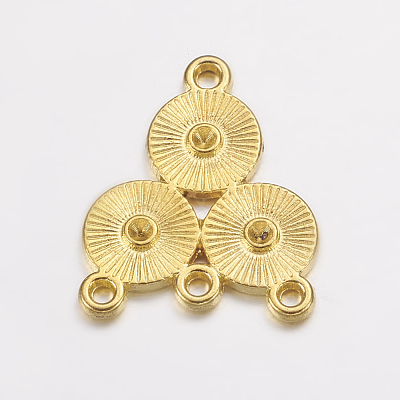Alloy Rhinestone Connector Settings X-EA10684Y-G-1