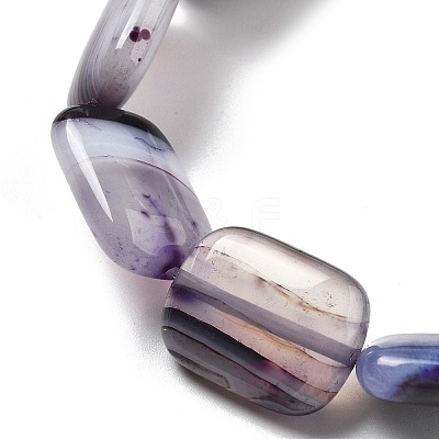 Natural Banded Agate Beads Strands G-K392-B11-13x18mm-1